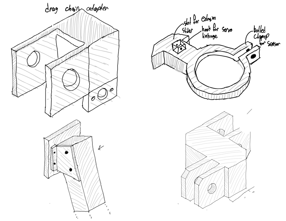 3D printed part sketches